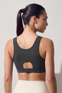 Zelocity Medium Impact Quick Dry Sports Bra - Black Beauty — thumbnail 4